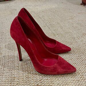 Casadei red suede high heels (size 10)